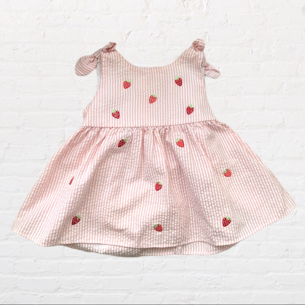 Strawberry striped baby dress